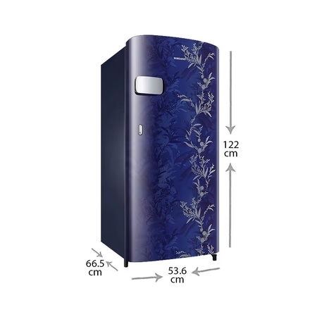 Samsung 192 Litres 2 Star Single Door Refrigerator, Mystic Overlay Blue RR19A2Y2B6U/NL 2 Samsung 192 Litres 2 Star Single Door Refrigerator, Mystic Overlay Blue RR19A2Y2B6U/NL