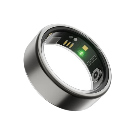 boAt Smartring Active with Lightweight and Stainless Steel Design, Activity Tracking, HR, SpO2, Sleep & Stress Monitoring, Sports Modes, 5ATM Resistance, Camera Control, boAt Coins (Radiant Silver, Size:12)