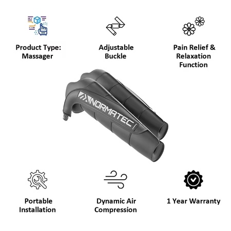 Hyperice Normatec Arm Attatchment Pair Massager, Black