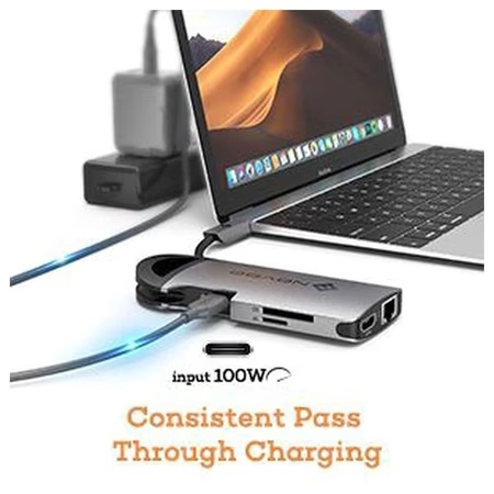 Novoo 8-in-1 USB-C Hub with 3 USB-A Port, USB-C PD Port, HDMI Port, SD Card and TF Slot, Ethernet Port, Dark Grey 11 Novoo 8-in-1 USB-C Hub with 3 USB-A Port, USB-C PD Port, HDMI Port, SD Card and TF Slot, Ethernet Port, Dark Grey