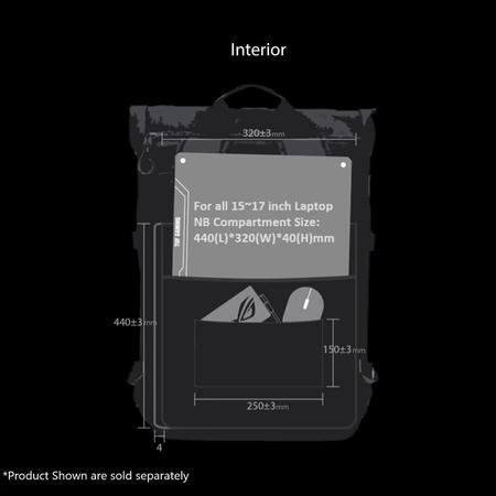 Asus VP4700 Premium Backpack for 43.18 cm (17 inch) TUF Gaming Laptop, Black