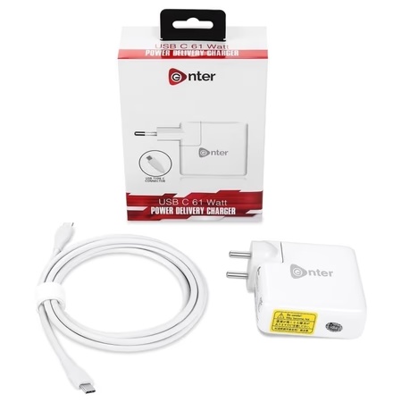 Enter Universal USB-C 61 Watt Laptop Adapter, White 4 Enter Universal USB-C 61 Watt Laptop Adapter, White