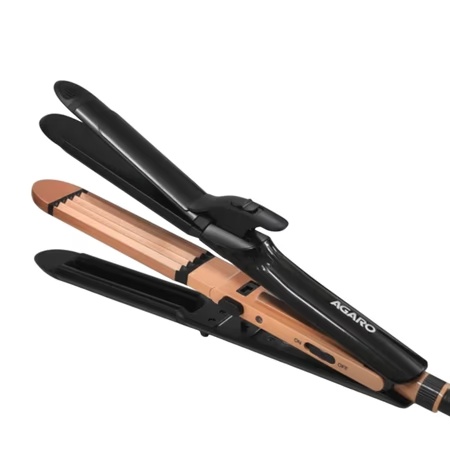 Agaro HS1719 4 in 1 Hair Straightener, Black & Rose Gold