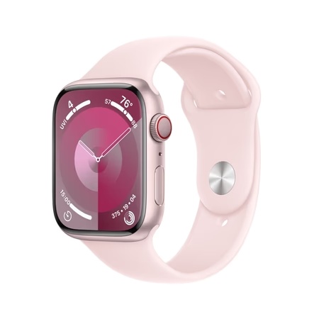 Apple Watch Series 9 GPS 45mm Pink Aluminium Case with Light Pink Sport Band - S/M