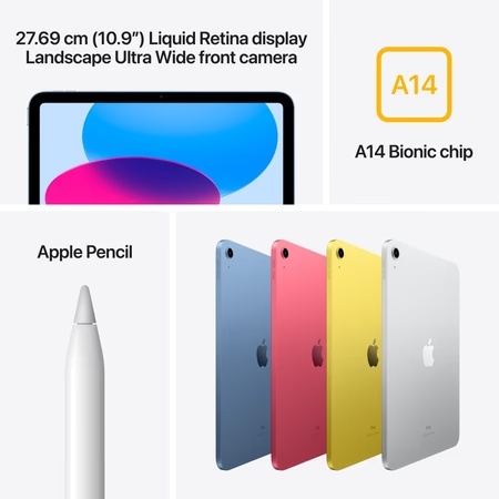 Apple iPad 10th Gen (2022) 27.69 cm (10.9 inch) Wi-Fi Tablet, 256 GB, Silver, MPQ83HN/A 5 Apple iPad 10th Gen (2022) 27.69 cm (10.9 inch) Wi-Fi Tablet, 256 GB, Silver, MPQ83HN/A