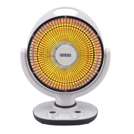 Usha Sun Carbon Heater, 800 W, Instant Warmth, Carbon Tube, 45 degree Oscillation, Tip-Over Safety Switch, Rust-Proof Body, Shockproof Handle, White & Grey, 1 Year Warranty