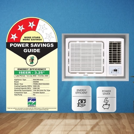 Daikin 1.5 Ton 3 Star Inverter Window AC, FRWKL50UV (Power Chill Operation, Self Diagnosis, Econo Mode, 2023 Launch) 3 Daikin 1.5 Ton 3 Star Inverter Window AC, FRWKL50UV (Power Chill Operation, Self Diagnosis, Econo Mode, 2023 Launch)
