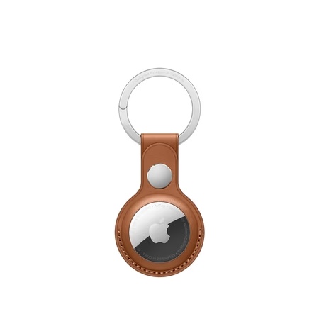 Apple AirTag Leather Key Ring (Crafted With Finest French Leather, MX4M2ZM/A, Saddle Brown)
