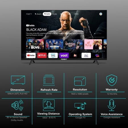 Foxsky 109.22 cm (43 inch) Full HD LED Smart Google TV with Dolby Audio, HDR10, 43FSGOOGLE QLED TV 2024 3 Foxsky 109.22 cm (43 inch) Full HD LED Smart Google TV with Dolby Audio, HDR10, 43FSGOOGLE QLED TV 2024