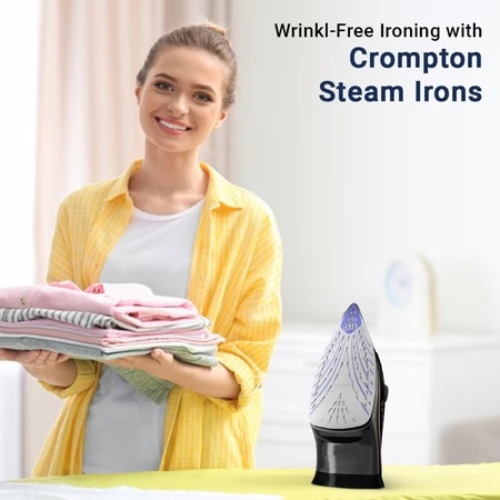 Crompton Fabrigenius 2000 Watts Steam Iron with 380 ml Water Tank, Black and Gold 6 Crompton Fabrigenius 2000 Watts Steam Iron with 380 ml Water Tank, Black and Gold