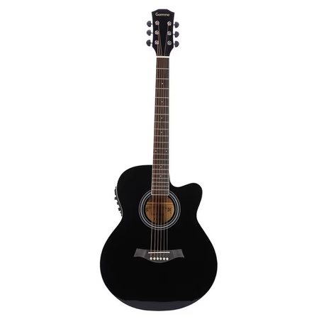 Gamma Audio QD-H40Q-BB Acoustic Guitar, Black