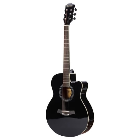 Gamma Audio QD-H40Q-BB Acoustic Guitar, Black