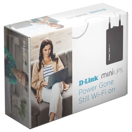 Dlink DPS-FU1211 Portable Mini UPS with Surge Protection, Black