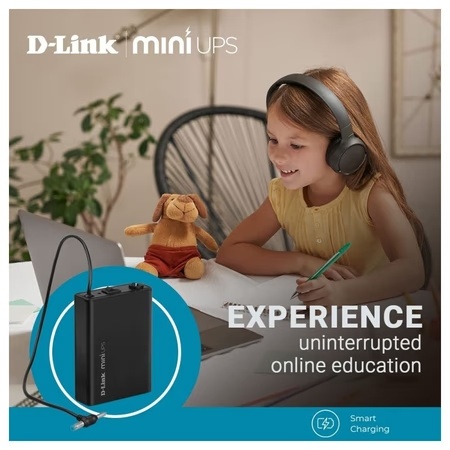 Dlink DPS-FU1211 Portable Mini UPS with Surge Protection, Black