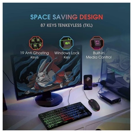Amkette EvoFox X-Team Wired Gaming Keyboard with Mouse Combo