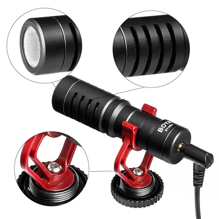 Boya BY-MM1 Cardioid Microphone for Video Shoot, Black