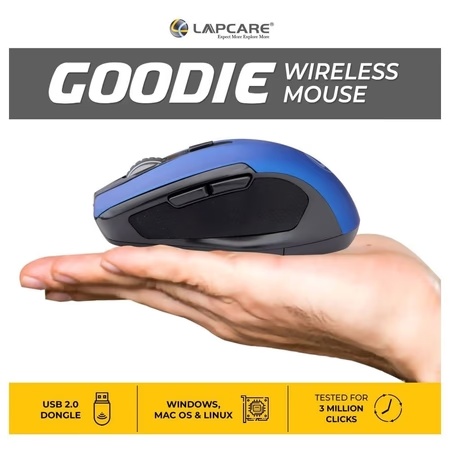 Lapcare Goodie Wireless Optical Mouse, Blue, LKWSBU6931
