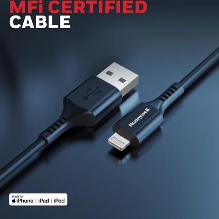 Honeywell 1.8 Meter MFi Certified Apple Lightning Cable, Black 2 Honeywell 1.8 Meter MFi Certified Apple Lightning Cable, Black
