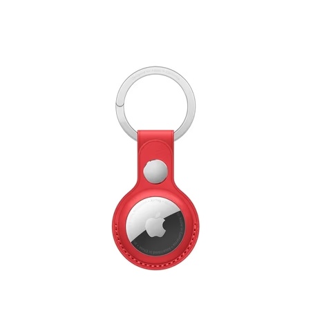 Apple AirTag Leather Key Ring (Crafted With Finest European Leather, MK103ZM/A, Red)