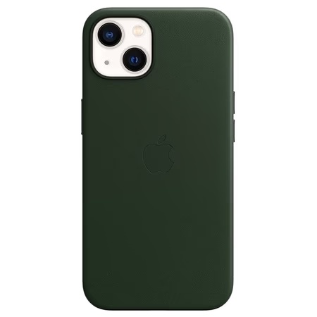 Apple Leather Mobile Case for iPhone 13, Sequoia Green