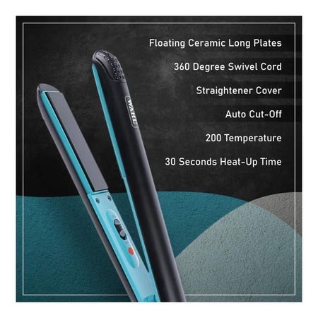Wahl Hair Straightener and Curl Comes with Ceramic Floating Long Plates, Black, WCHS4-1424