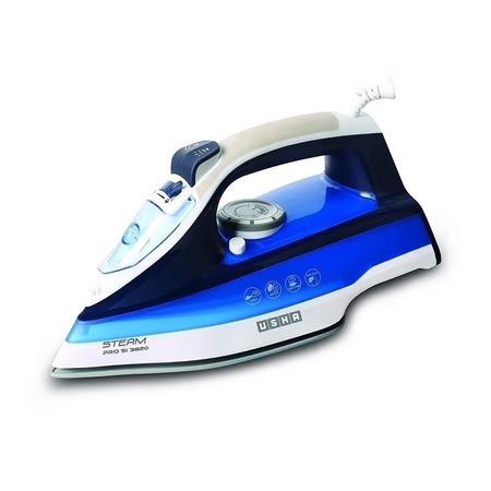 Usha SI-3820 Steam Iron with Ceramic Coated Soleplate, Self-cleaning Function (Blue)