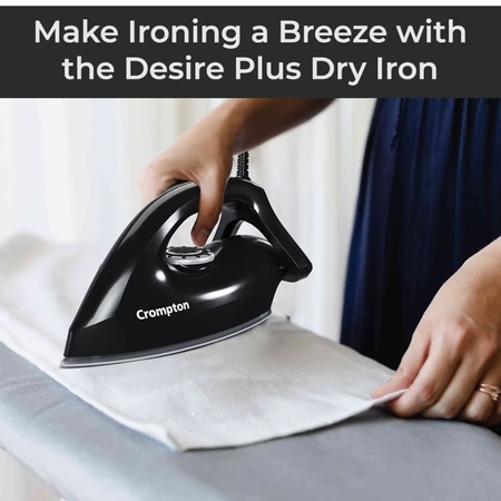 Crompton Desire Plus 1100 Watts, Dry 1.5 kg Heavy Weight Dry Iron, Black 8 Crompton Desire Plus 1100 Watts, Dry 1.5 kg Heavy Weight Dry Iron, Black