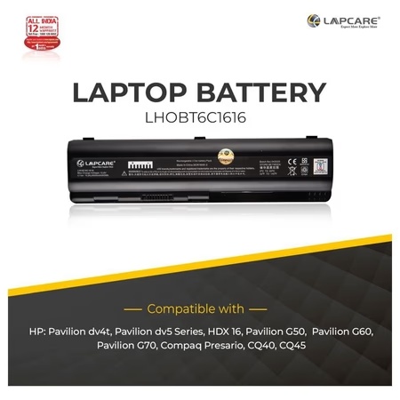 Lapcare 6-Cell 4000 mAh 10.8V Laptop Battery Designed for HP Pavilion DV4/DV5 Series 6C (LHOBT6C1616) 4 Lapcare 6-Cell 4000 mAh 10.8V Laptop Battery Designed for HP Pavilion DV4/DV5 Series 6C (LHOBT6C1616)