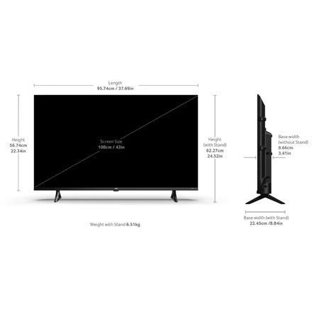 Acer 108 cm (43 inch) Ultra I Series 4K UHD Smart LED Google TV with Android 14 (Black), AR43UDGGU2875BD