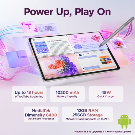 Lenovo Idea Tab Plus 30.73 cm (12.1 inch) WiFi Tablet with Pen, 256 GB, 12 GB RAM, Cloud Grey, ZAG70923IN 4 Lenovo Idea Tab Plus 30.73 cm (12.1 inch) WiFi Tablet with Pen, 256 GB, 12 GB RAM, Cloud Grey, ZAG70923IN