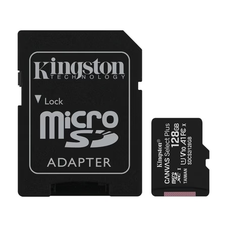 Kingston Canvas Select Plus 128 GB microSDXC Memory Card with Adapter