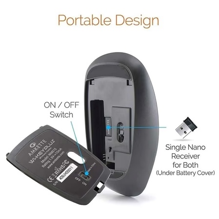 Amkette Wi-Key Plus Wireless Keyboard with Mouse Combo 6 Amkette Wi-Key Plus Wireless Keyboard with Mouse Combo