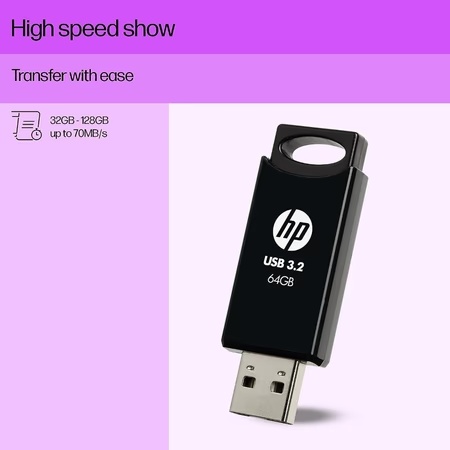 HP 64 GB 712w USB 3.2 Flash Drive Black 5 HP 64 GB 712w USB 3.2 Flash Drive Black