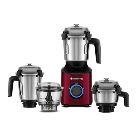Atomberg Zenova 4 Jar BLDC Mixer Grinder 550 W, Red Wine