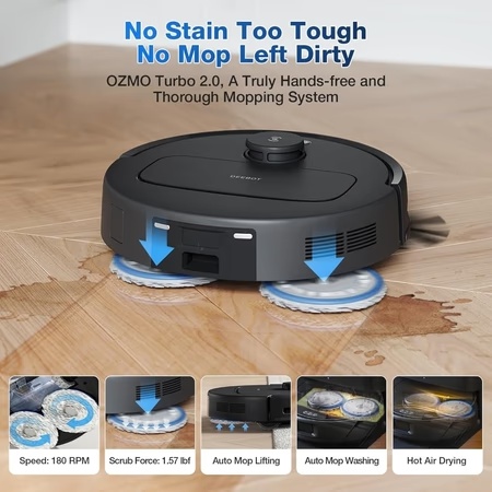 Ecovacs N30 Pro Omni Robotic Vacuum Cleaner, Black