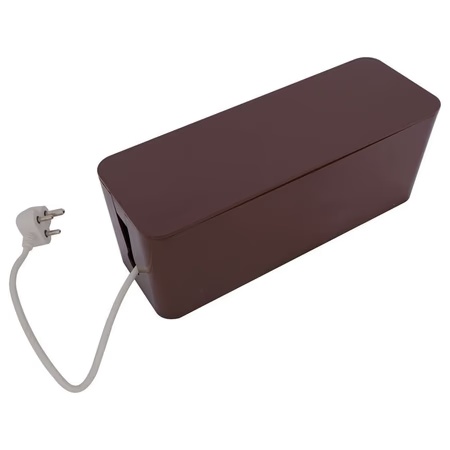 Tidy Up! Wire Bin with Spike Buster/Power Strip/Surge Protector, Brown