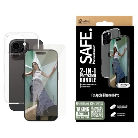 PanzerGlass SAFE BSAFE95897 2-in-1 Protection Bundle Compatible with Apple iPhone 16 Pro