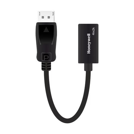 Honeywell Display Port to HDMI Adapter, 4K 3D Resolution with Surround Sound Audio Support, Male-Female Adapter, Compatible with LED Displays, Laptop, Gaming Console, Projector- Black