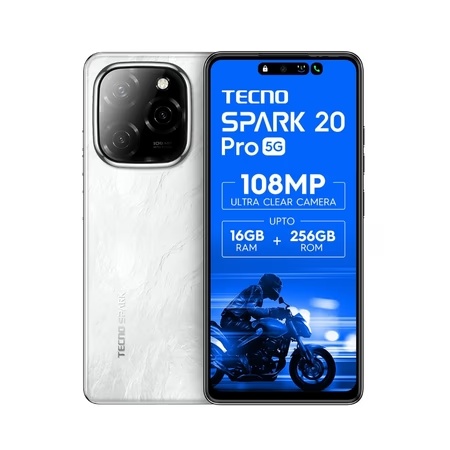 Tecno Spark 20 Pro 5G 128 GB, 8 GB RAM, White, Mobile Phone