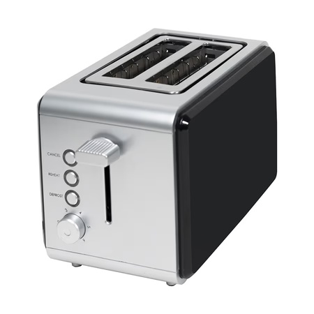 BPL MX 750 Watts Kitchen Up Pop Up Toaster with 2 Slice Stainless Steel Toaster, Black/Silver, BPTPM0022S