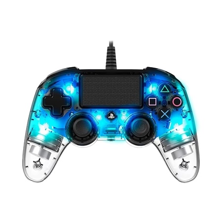 Nacon Wired Compact PlayStation 4 Controller, Illuminated Blue