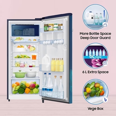 Samsung 215 litres 4 Star Single Door Refrigerator, Paradise Blue RR23C2E249U/HL 6 Samsung 215 litres 4 Star Single Door Refrigerator, Paradise Blue RR23C2E249U/HL