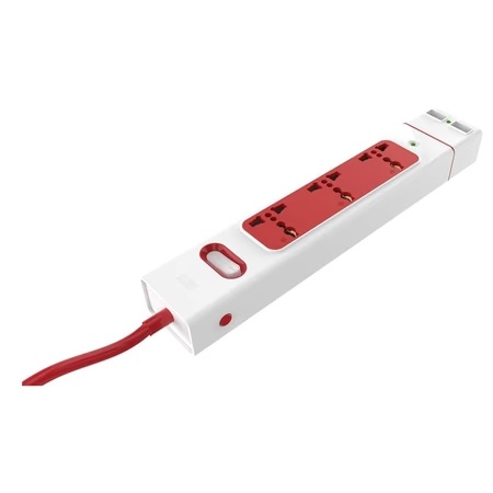 GM LEMOID 4+1 Spike Guard With Detachable Twin USB 2.1 A