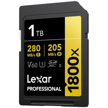 Lexar 1 TB Professional 1800x SDXC UHS-II Gold Series Memory Card