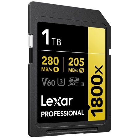 Lexar 1 TB Professional 1800x SDXC UHS-II Gold Series Memory Card