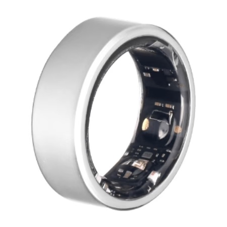 Gabit Smart Ring, Sleep, Fitness, Nutrition, Stress, First Sizing Kit, 7+Day Battery, 30+ Workout Modes, AI Health Coach, Weight Loss, Titanium, Matte Silver, Size - 8