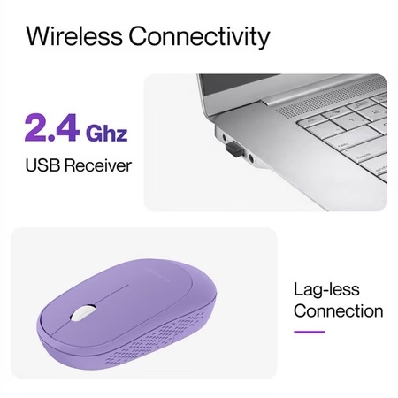 Ambrane Sliq Wireless Mouse, Purple