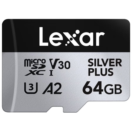 Lexar 64 GB Professional UHS-I Silver Plus microSDXC Memory Card