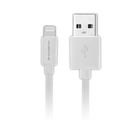 Ambrane AMC-11 1 m USB-A to Lightning MFI Certified Fast Charging Cable, White