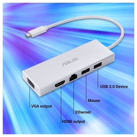 Asus OS200 5-in-1 USB-C Dongle, White